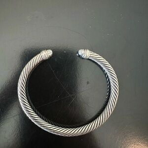 David Yurman Sterling Silver classic cable diamond bracelet